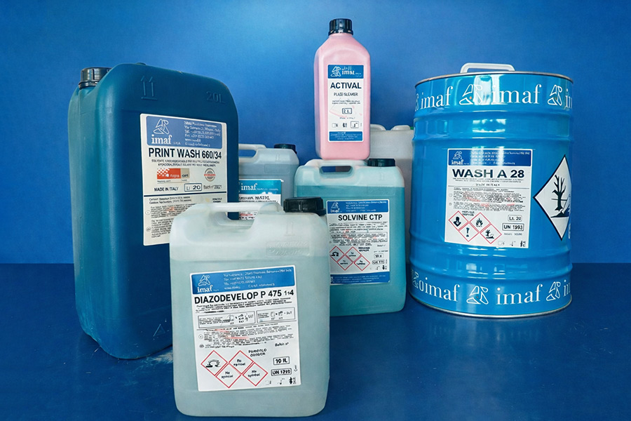 Pressroom chemical containers